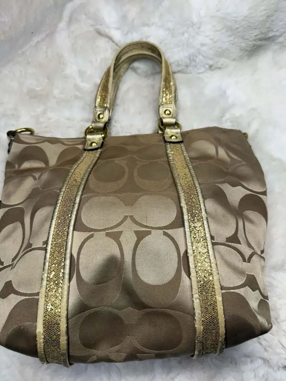 Coach Poppy Daisy Applique Spotlight Tote Bag F21101